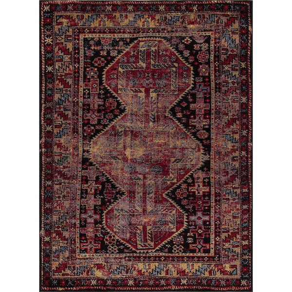Concord Global Trading Diamond Antique Black 3 ft. x 5 ft. Area Rug