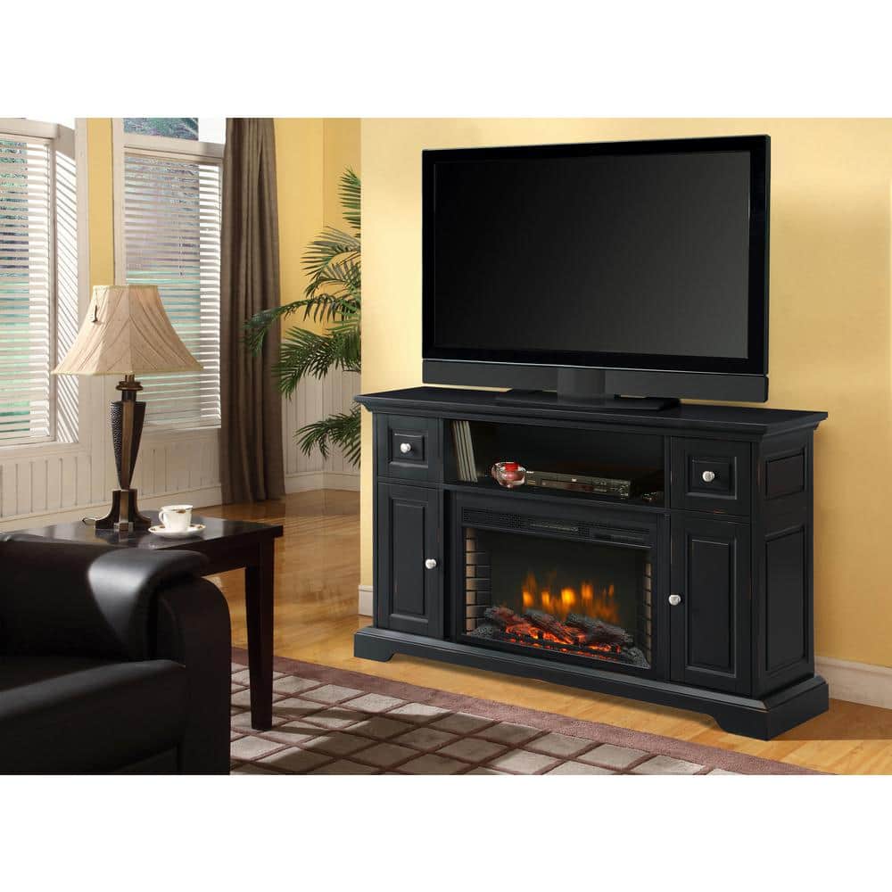 Sutherland 53 in. Freestanding Electric Fireplace TV Stand in Aged Black -  Muskoka, 370-895-229