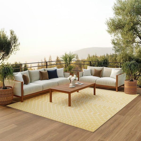 Positano Yellow 8 ft. x 10 ft. Moroccan Contemporary Area Rug