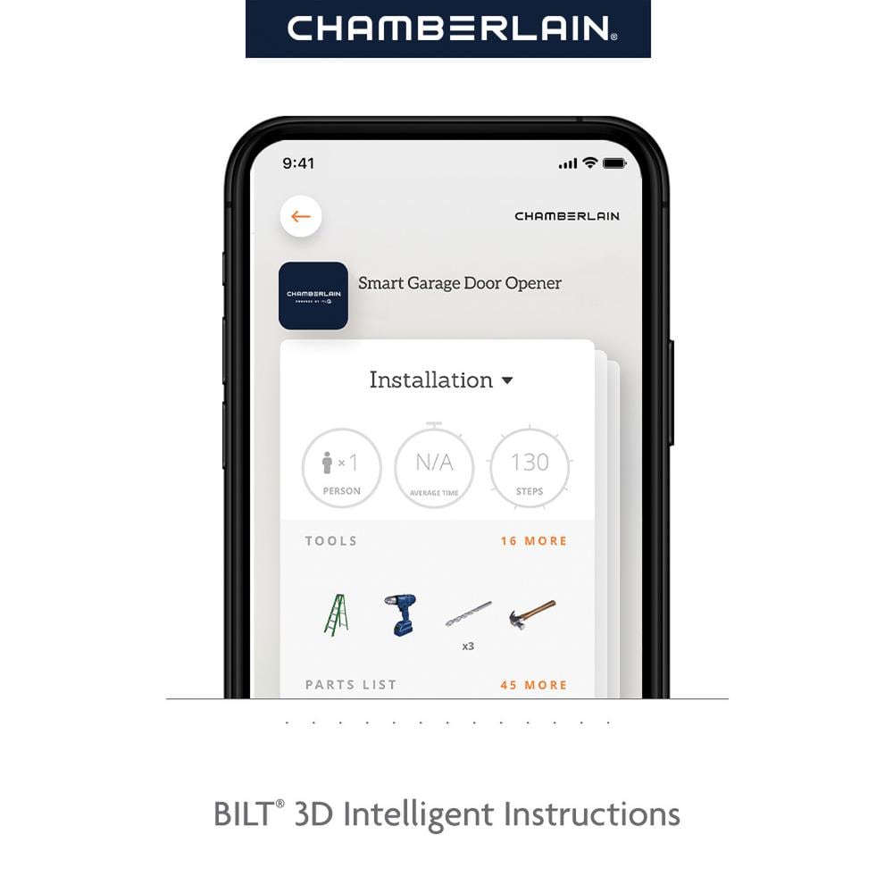 Chamberlain 3/4 HP Black and White Belt Drive Smart Garage Door Opener