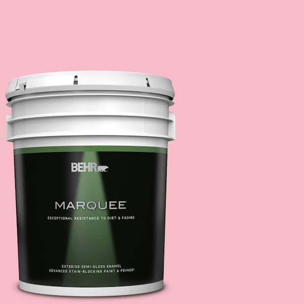 BEHR MARQUEE 5 gal. #120C-2 Pink Punch Semi-Gloss Enamel Exterior Paint & Primer
