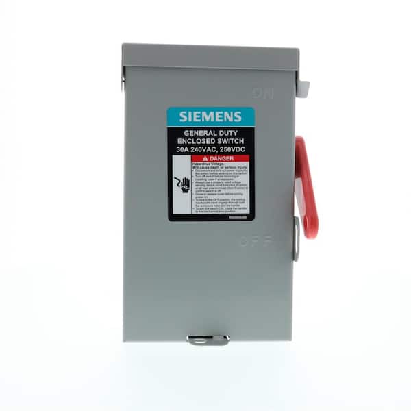 Siemens General Duty 30 Amp 2-Pole 3-Wire 240-Volt Fusible Indoor Safety Switch RBPU