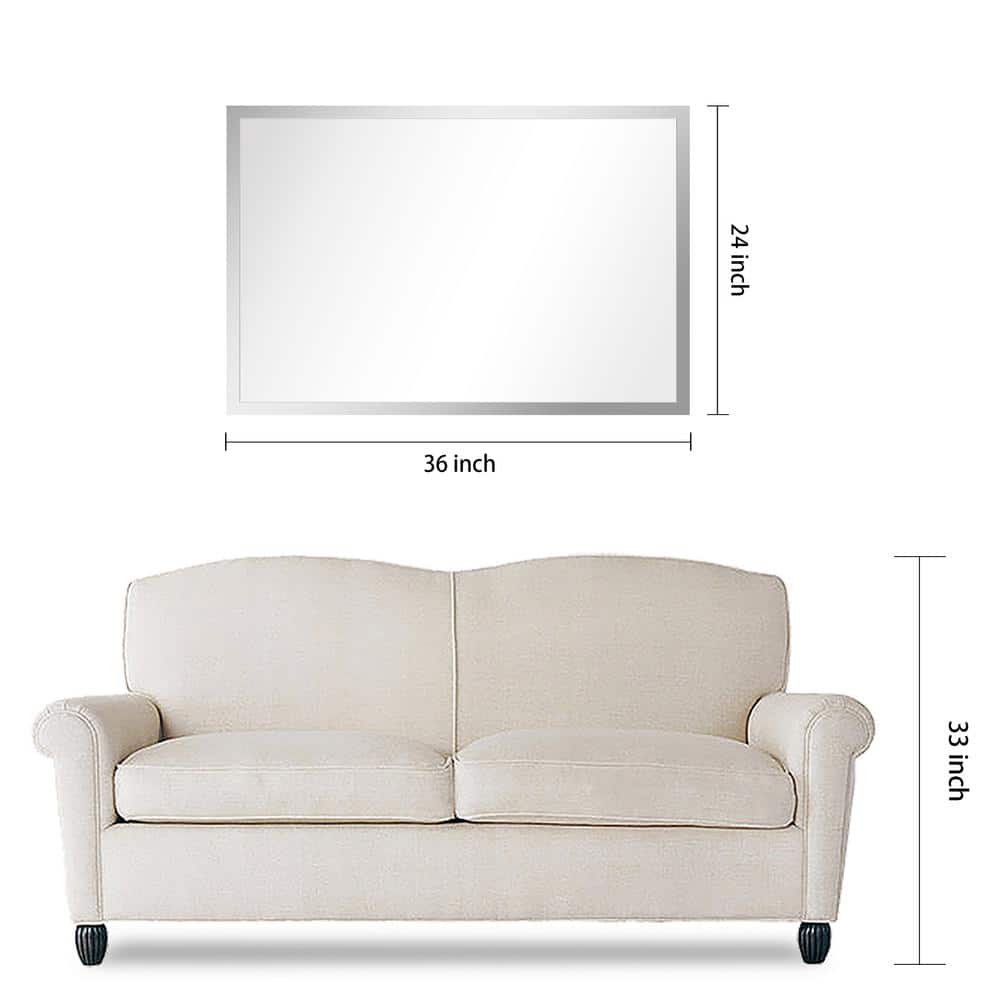 Sleek Contempo 24" x 36" Stainless Steel Rectangular Wall Mirror