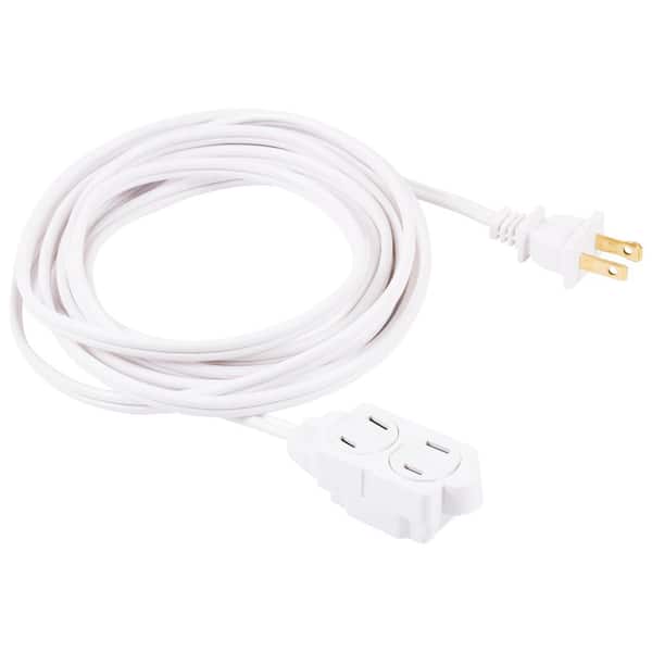 GE 15 ft. 2-Wire 16-Gauge Polarized Indoor Extension Cord, White