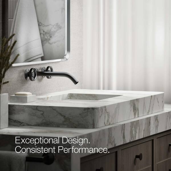 KOHLER Components 2-Handle Wall-Mount Bathroom Sink Faucet Handle Trim with Oyl Design in Matte Black