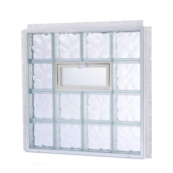 TAFCO WINDOWS 11.875 in. x 11.875 in. NailUp2 Vented Wave Pattern Glass Block Window