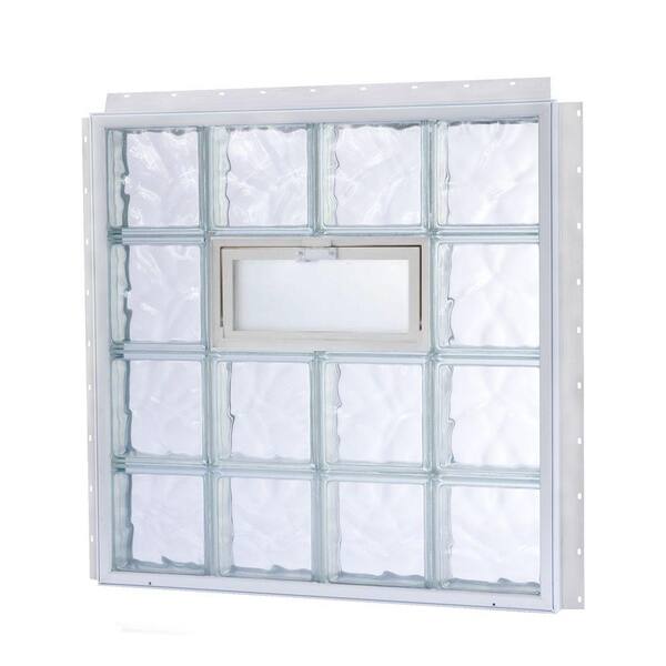 TAFCO WINDOWS 19.875 in. x 11.875 in. NailUp2 Vented Wave Pattern Glass Block Window