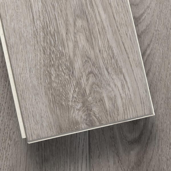 Lucida Surfaces DecoCore Soft Gray 22 MIL x 5.1 in. W x 25 in. L Click Lock Waterproof Luxury Vinyl Plank Flooring (29 sqft/case)