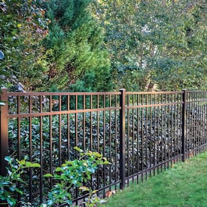 Vinings 4 ft. H x 6 ft. W Black Aluminum Pre-Assembled Fence Panel