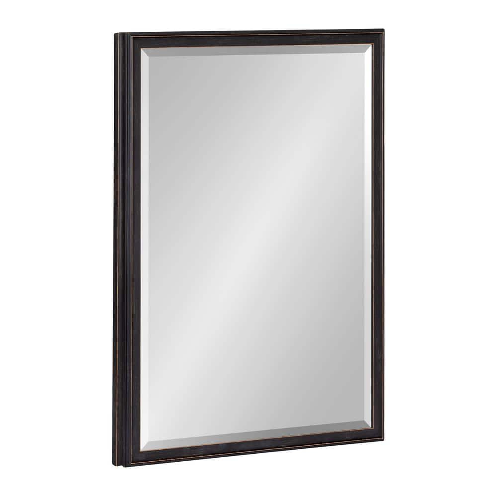 Kate and Laurel Oakhurst 18.00 in. W x 24.00 in. H Black Rectangle Traditional Framed Decorative Wall Mirror
