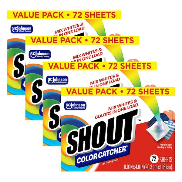 Color Catcher, Dye-Trapping Sheets, 72-Sheets Fabric Stain Remover (4-Pack)
