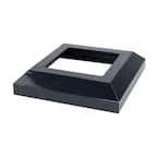 Fortress Accents 4 in. x 4 in. Gloss Black Aluminum Deck Post Base ...