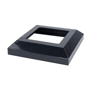 3.5 in. x 3.5 in. Gloss Black Aluminum Deck Post Base Cover