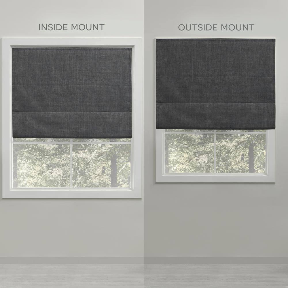 Natural Woven Jacquard Cordless Blackout Roman Shade 27" x 64"