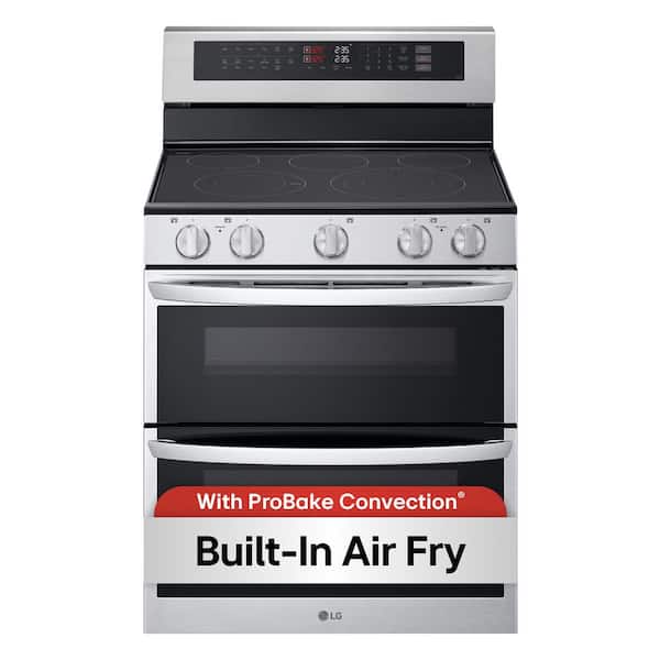30 in. 7.3 cu. ft. 5 Element Smart Electric Double Oven Freestanding Range in Stainless Steel with ProBake Convection