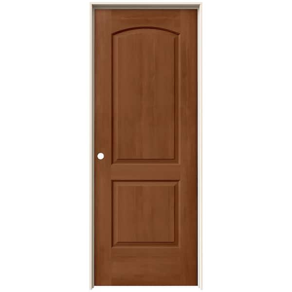 JELD-WEN 24 in. x 80 in. Caiman 2 Panel Right-Hand Hollow Core Hazelnut Stain Molded Composite Single Prehung Interior Door