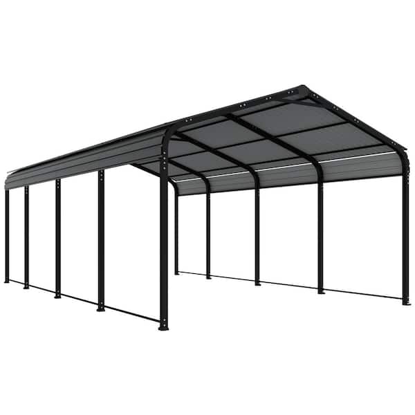 10 ft. x 20 ft. White Soft Top Gazebo with Steel Frame, Ideal for Outdoor Vehicle Protection
