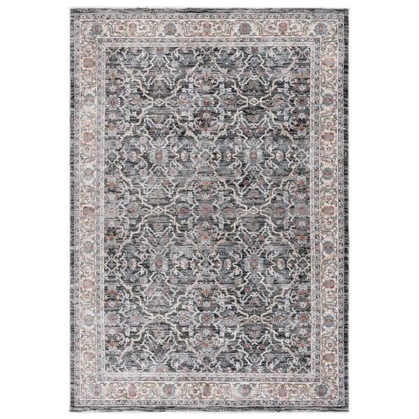 SAFAVIEH Artifact Charcoal/Gray 9 ft. x 12 ft. Border Floral Ornate Area Rug