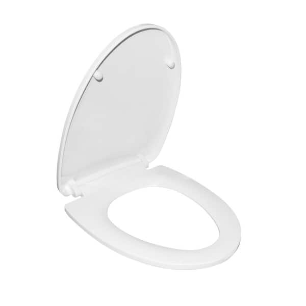 DEERVALLEY Elongated Quick-Release Soft-Close Closed Front Toilet Seat in White