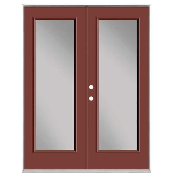 Masonite 60 in. x 80 in. Red Bluff Steel Prehung Right-Hand Inswing Full Lite Clear Glass Patio Door in Vinyl Frame, no Brickmold