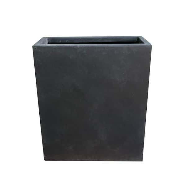 KANTE 26.8 in. Tall Charcoal Lightweight Concrete Modern Long and High Rectangle Planter
