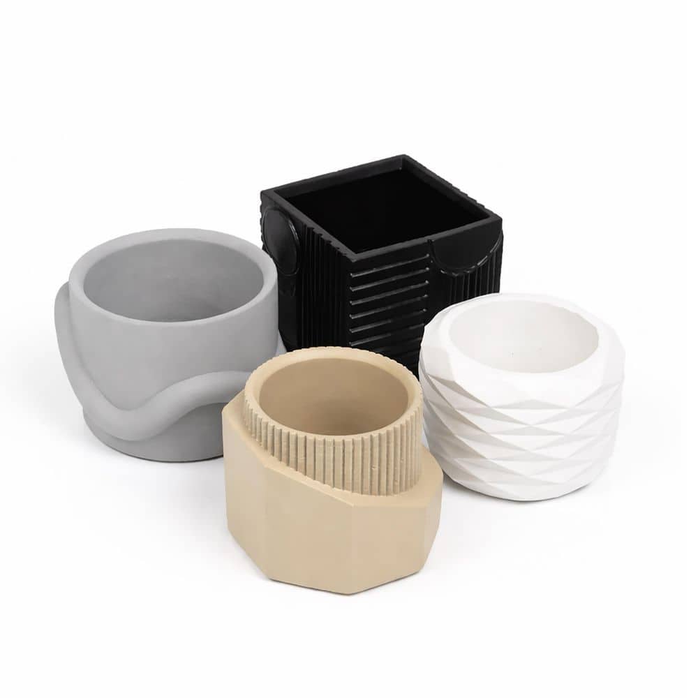 Romy Modern Handmade Concrete Geometric Planter Set with Drainage Holes, Matte Mixed Neutral (Set of 4) price history on PriceWatchPro