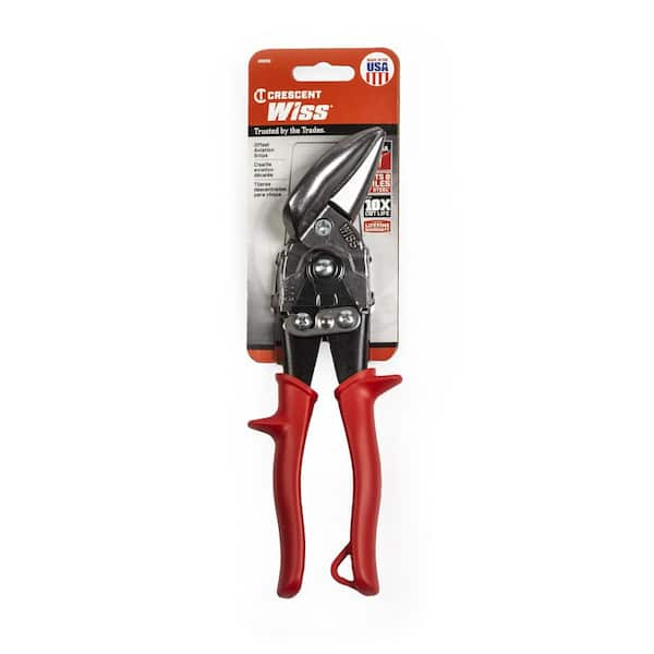 Wiss 9-1/4 Metalmaster Offset Straight and Left Cut Aviation Snips - M6R ,  Red