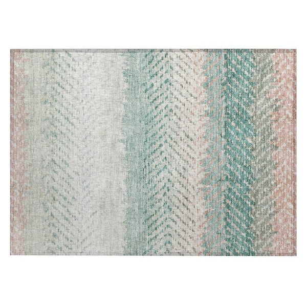 Chantille Machine Washable Indoor/Outdoor Abstract ACN2740 Turquoise 2 ft. x 3 ft. Accent Rug