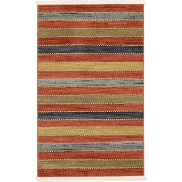 Unique Loom Fars Monterey Red 3' 3 x 5' 3 Area Rug
