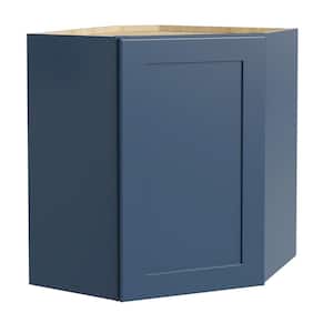 Newport Blue Painted Plywood Shaker Assembled Corner Kitchen Cabinet Soft Close 20 in W x 12 in D x 30 in H