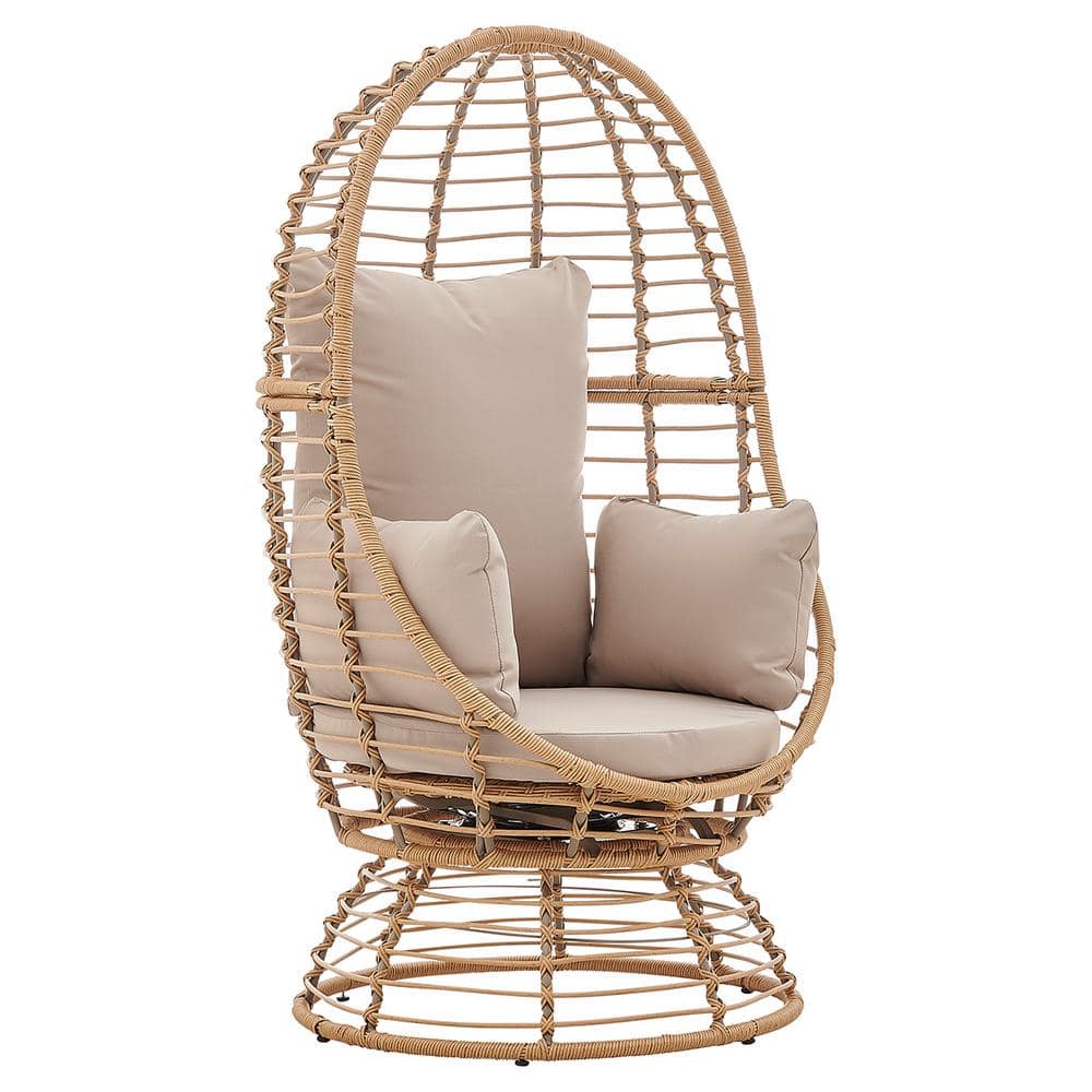 Barton Wicker Outdoor Patio Egg Chair Basket Lounge Swivel Seat Chair ...