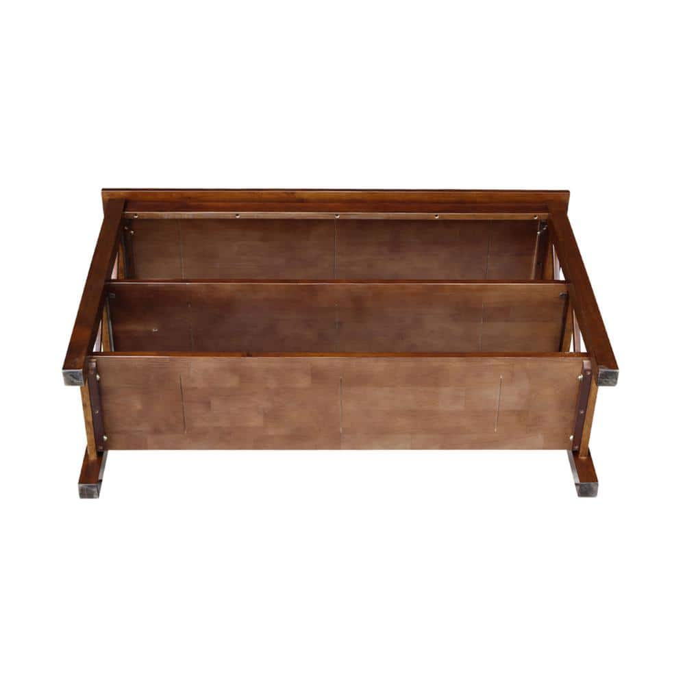 Espresso Transitional Rectangular Console Table with Storage