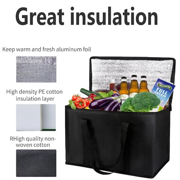 Insulated Food Delivery Bag - Large 10L Capacity With Fiberglass Support, Waterproof & Keeps Meals Hot/Cold - View #5