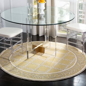 Chelsea Yellow/Gray 5 ft. x 7 ft. Oval Border Area Rug