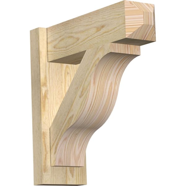 Ekena Millwork 6 in. x 18 in. x 18 in. Douglas Fir Fuston Craftsman Rough Sawn Outlooker