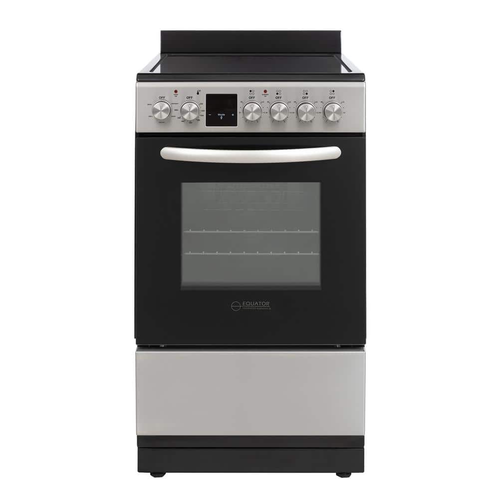 20 in. Electric Cooking Range 4-Ceramic Burners Freestanding Convection Ove