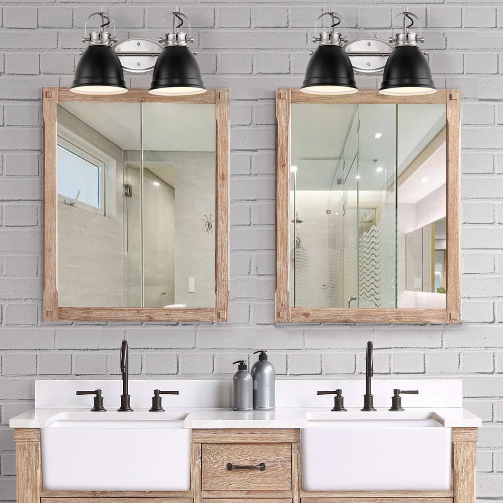 Phineas 16.25" Black Satin Iron 2-Light LED Vanity