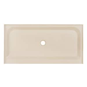 Voltaire 60 in. L x 30 in. W Alcove Shower Pan Base with Center Drain in Biscuit