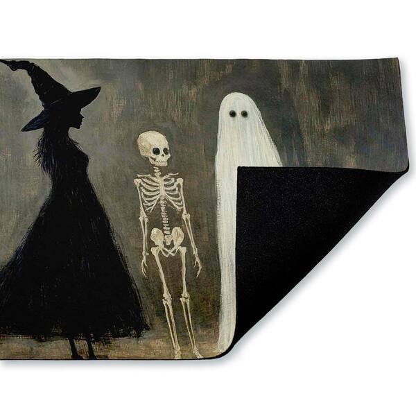 Halloween Terror Trio Black 18 in. x 30 in. Polyester Non-Slip Outdoor Door Mat