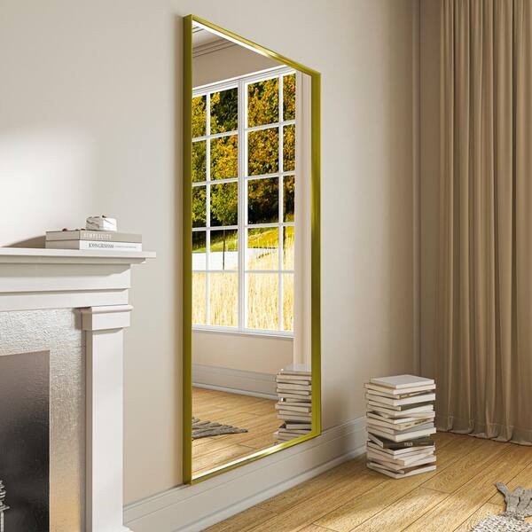 ORGANNICE 36 in. W x 72 in. H Gold Aluminum Rectangle Framed