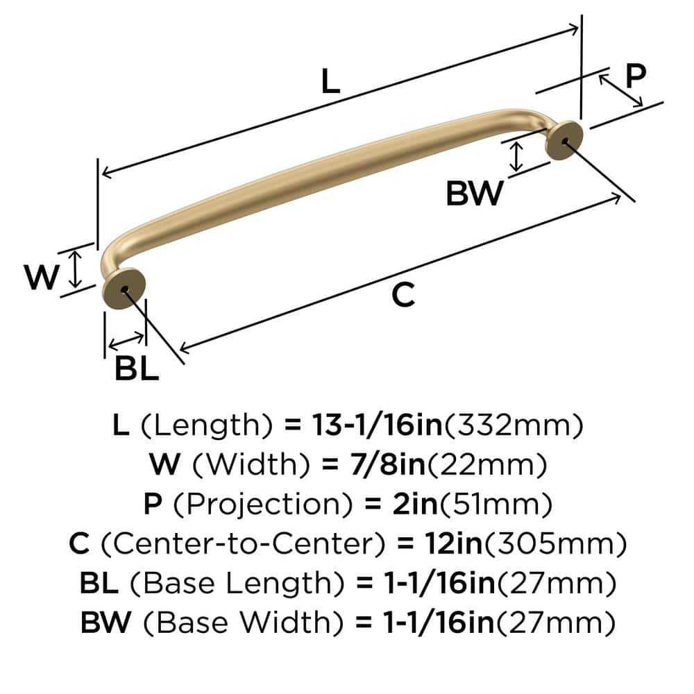 Amerock Renown 12 inch (305mm) Center-to-Center Champagne Bronze Appliance Pull