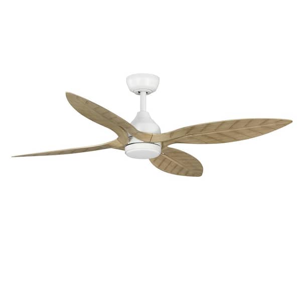 Fanimation Benito v2 52-in Matte White LED Indoor/Outdoor Ceiling Fan with Remote (5-Blade)