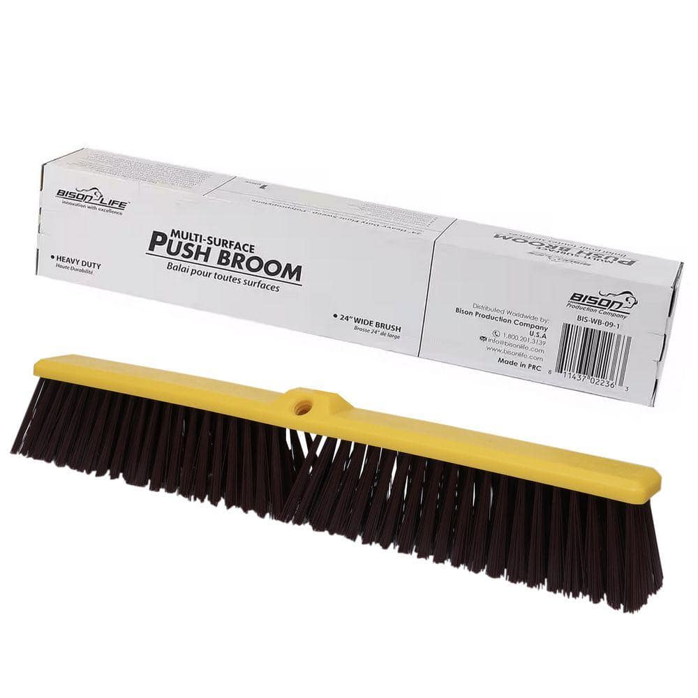 BISON LIFE Multi Surface Push Broom-Coarse Polypropylene and