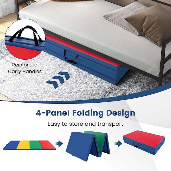 HONEY JOY 10 ft. x 4 ft. x 2 in. 4-Panel Folding Exercise