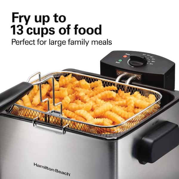 Best Buy: Hamilton Beach Professional 12 Cup Deep Fryer with 3 Baskets  Silver/Black 35034