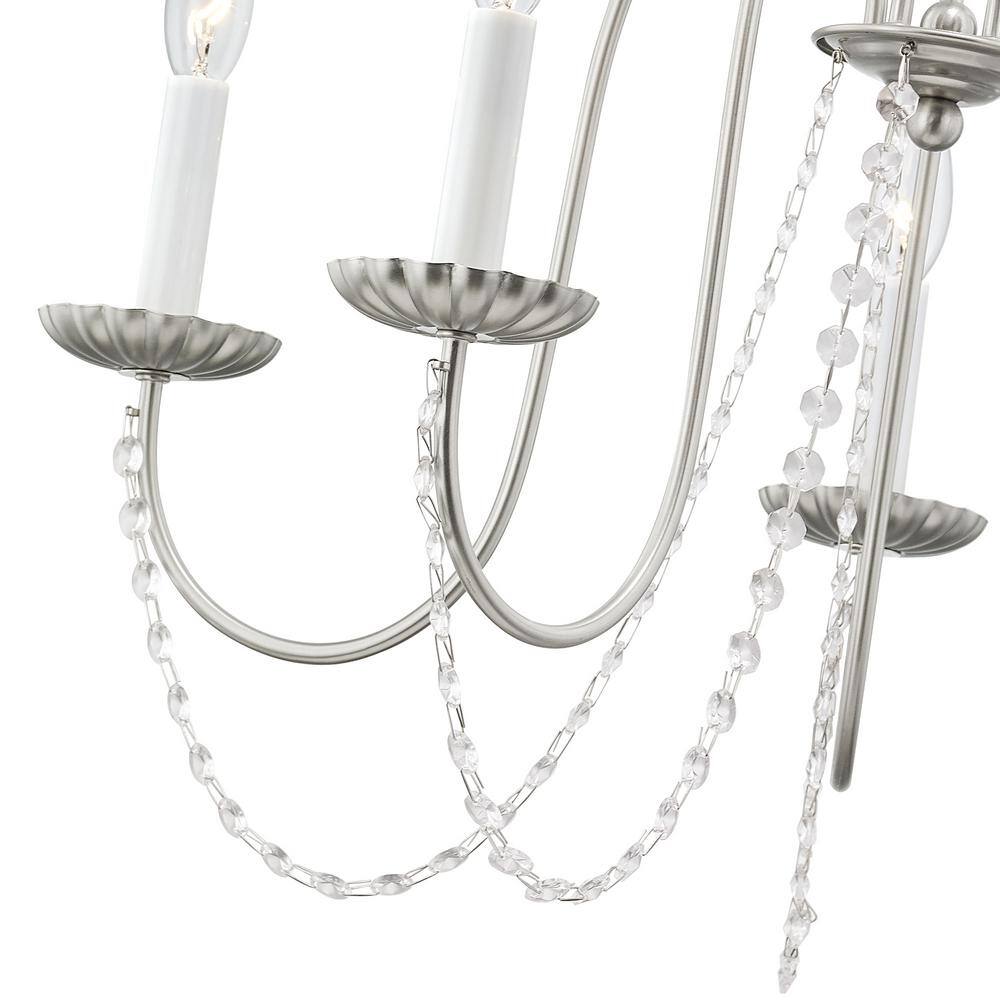 Alessia Brushed Nickel 5-Light Crystal Chandelier