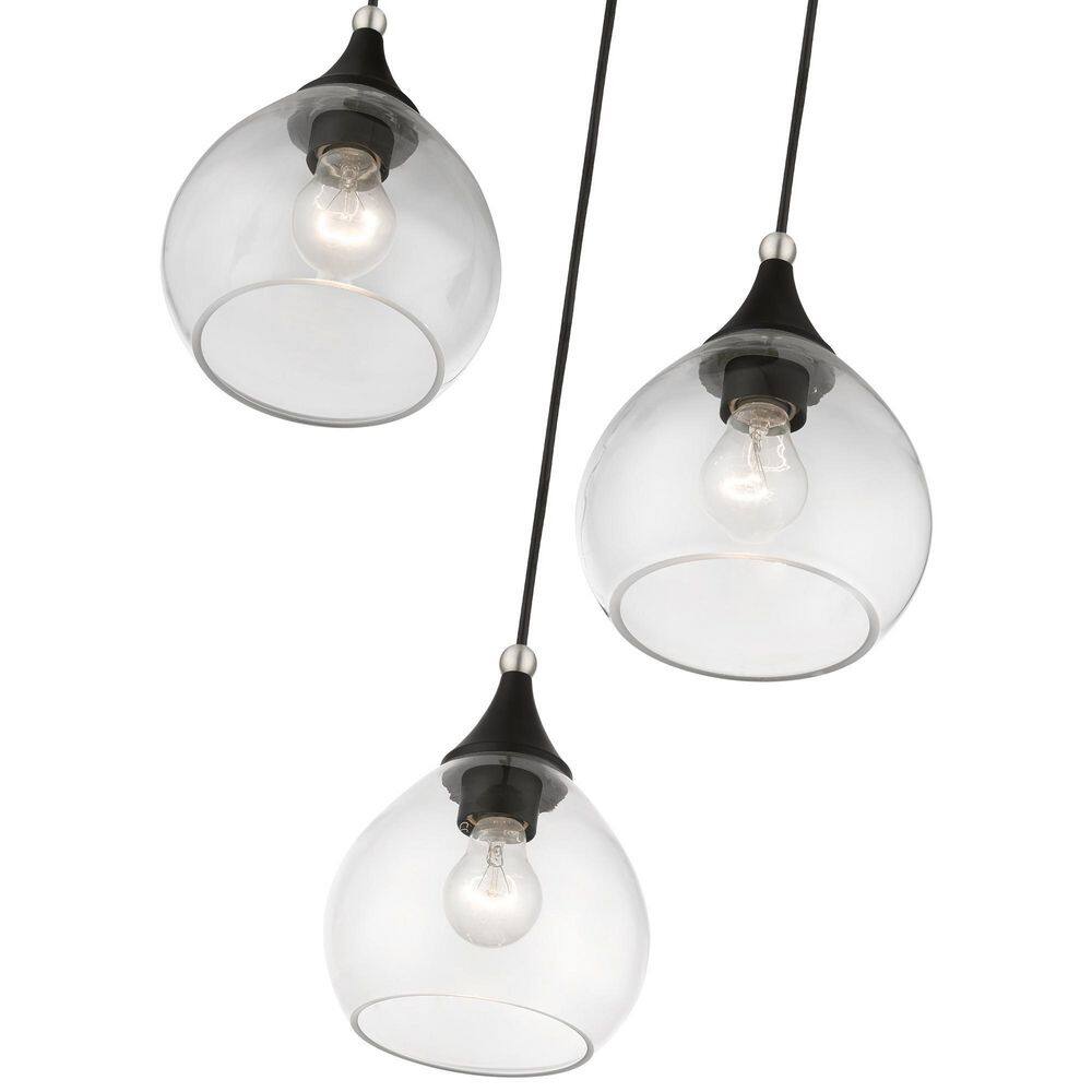 Elegant Catania 3-Light Indoor/Outdoor Pendant with Clear Glass Shades