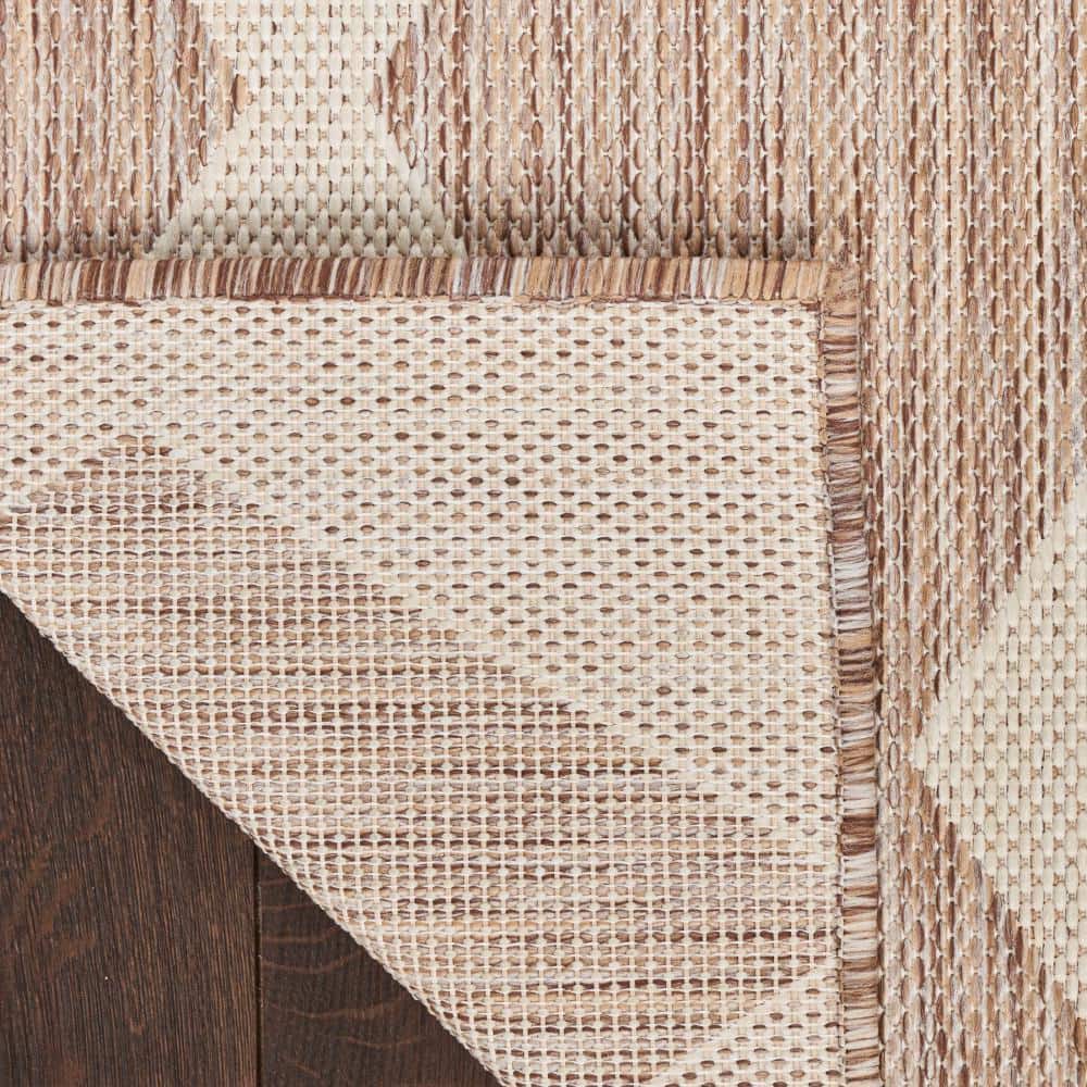 Beige Diamond Pattern Flat Woven Synthetic 8' x 10' Area Rug