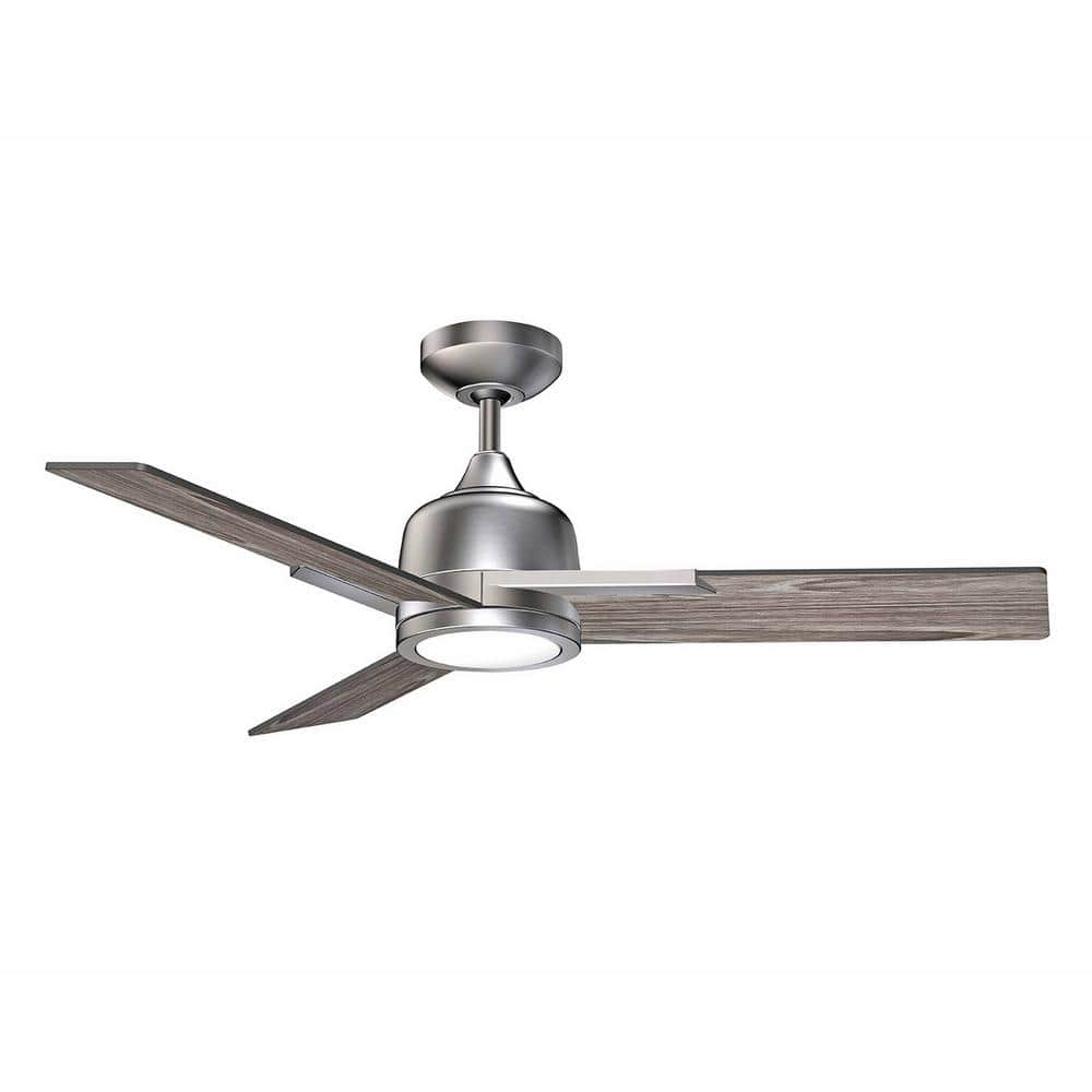 TRITON-44 44 in. Integrated LED Indoor Black Ceiling Fan with White Polycarbonate (PC) Plastic Shade -  Kendal Lighting, AC22444-BLK/SN