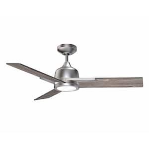 TRITON-44 44 in. Integrated LED Indoor Black Ceiling Fan with White Polycarbonate (PC) Plastic Shade